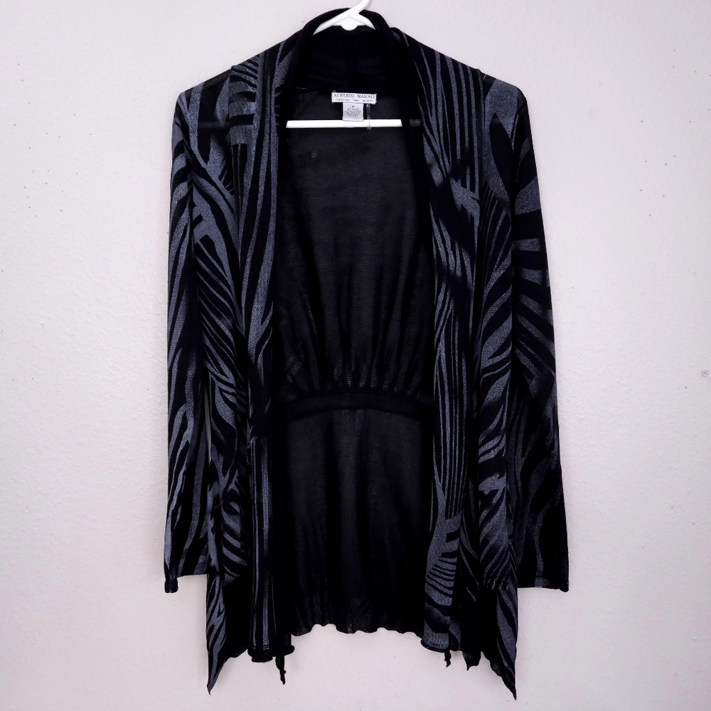 Alberto Makali Open Front Cardigan MEDIUM Drapey Long Sleeve - Picture 5 of 10